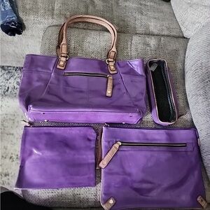 Glazed Compact Essential Tote With Notebook Sleeve, Cosmetic Case & More